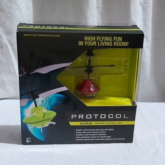 Protocol Aura X Red Remote Control RC UFO w/ MultiColor Lights Auto Stabilizer - Picture 1 of 5
